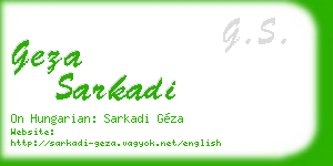 geza sarkadi business card